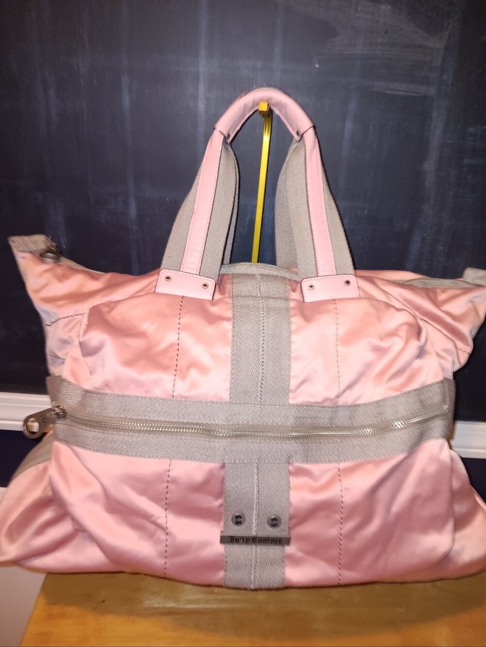 Juicy Couture Vintage Y2k Large Pink Nylon Gym Bag
